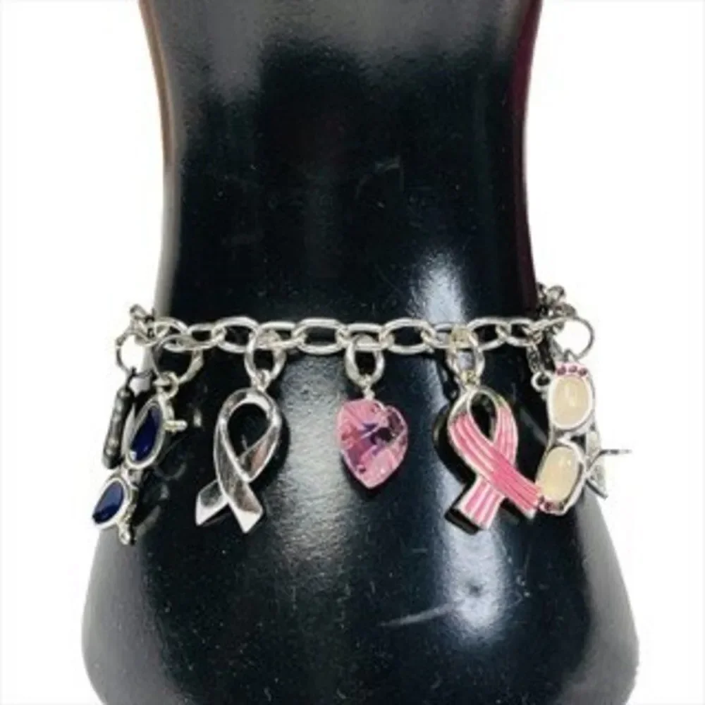 Charm Dangling Sterling Silver Bracelet Mother's Love Size 7